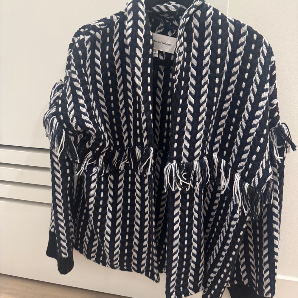 Cupcake and Cashmere blue and white striped jacket